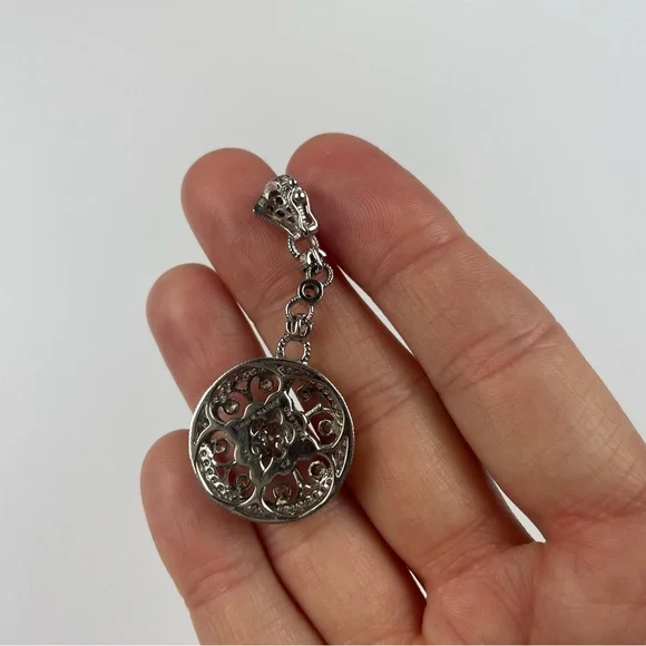 Judith Ripka Silver 925 Diamonique Diamond CZ Cubic Zirconia Circle Pendant - Picture 6 of 6